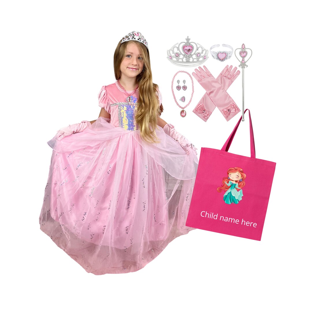 Ariel Pink dress, Little Mermaid Dress, Accessories and Tote bag, PERSONALIZED GIFT SET Princess Ariel Costume | MakerPlace by Michaels Ariel Pink dress, Little Mermaid Dress, Accessories and Tote bag, PERSONALIZED GIFT SET Princess Ariel Costume | MakerPlace by Michaels